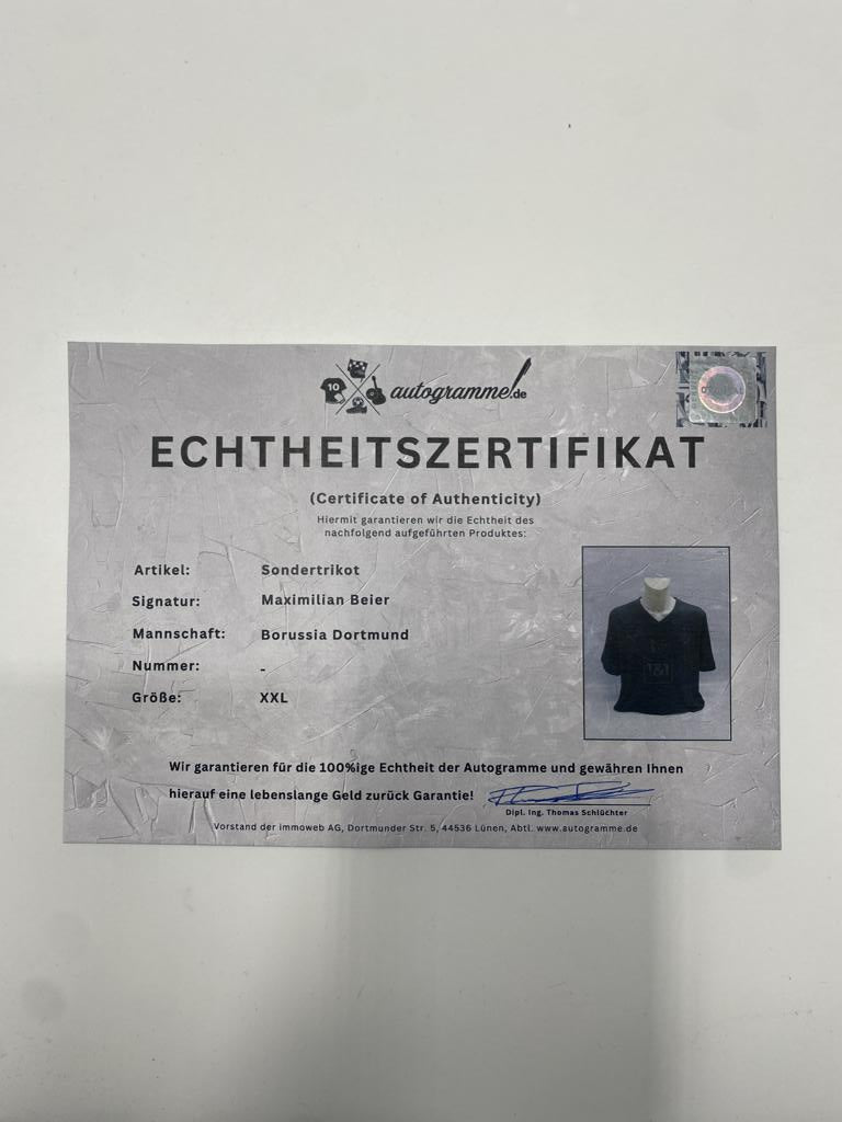 Borussia Dortmund special edition jersey signed by Maximilian Beier, autographed by Puma BVB XXL