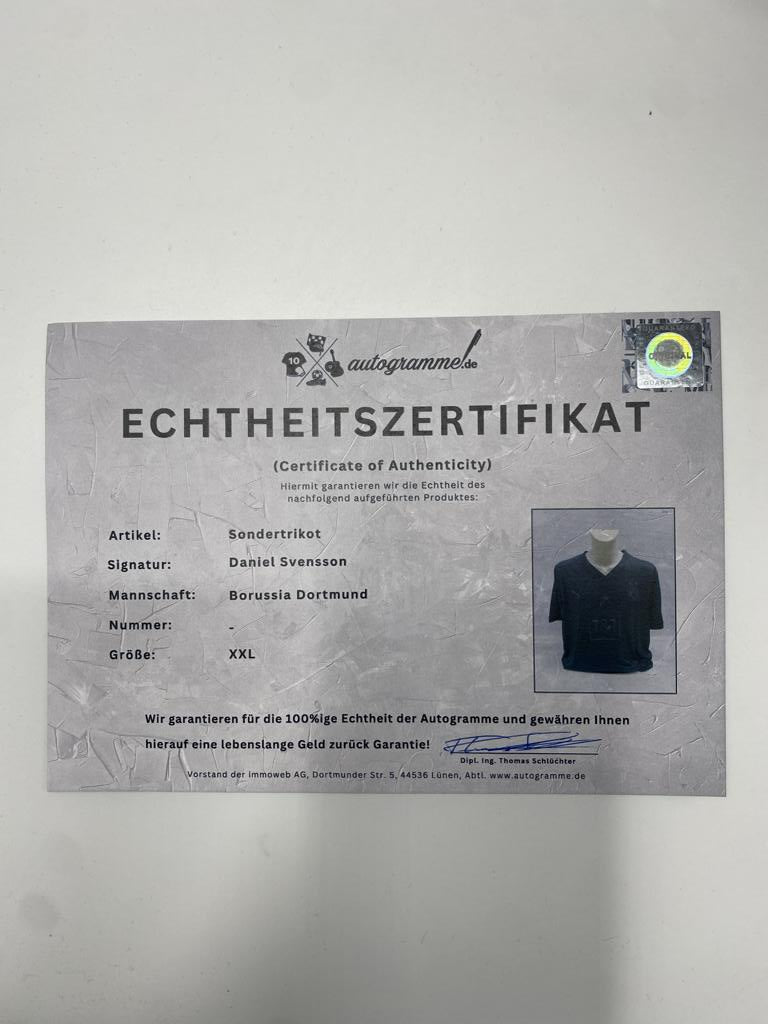 Borussia Dortmund Sondertrikot Daniel Svensson signiert Autogramm Puma BVB XXL