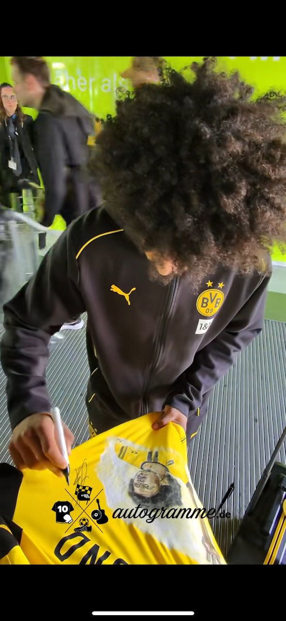 Borussia Dortmund Trikot Portrait Karim Adeyemi handgemalt und signiert Puma L