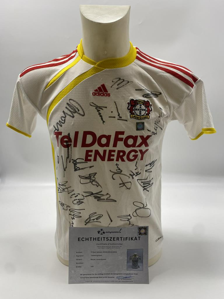 Bayer Leverkusen Trikot Saison 2009/2010/2011 Teamsigniert Autogramm COA Adidas 152