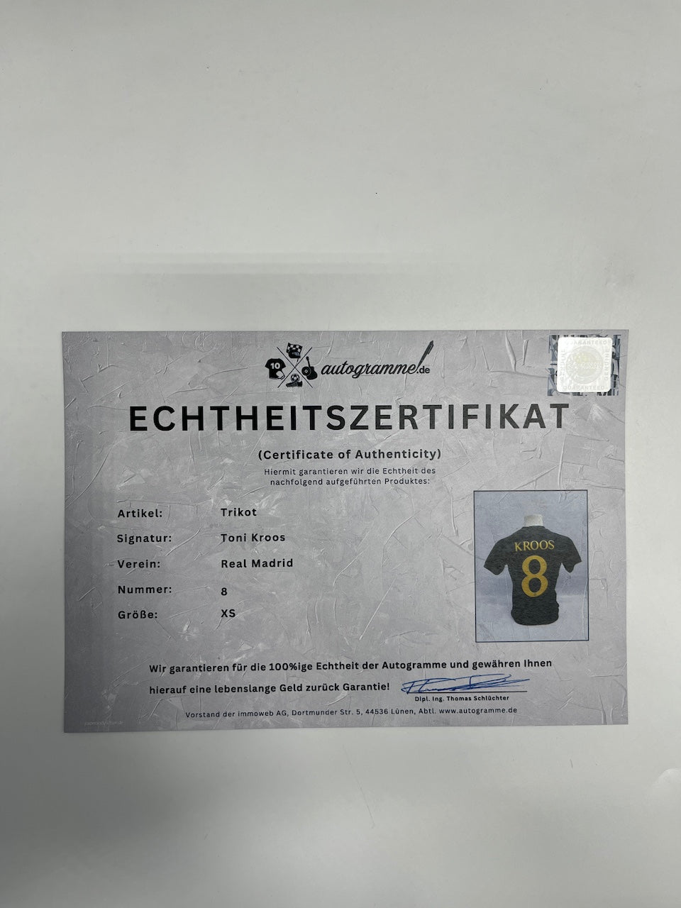 Real Madrid Trikot Toni Kroos signiert Adidas La Liga COA XS
