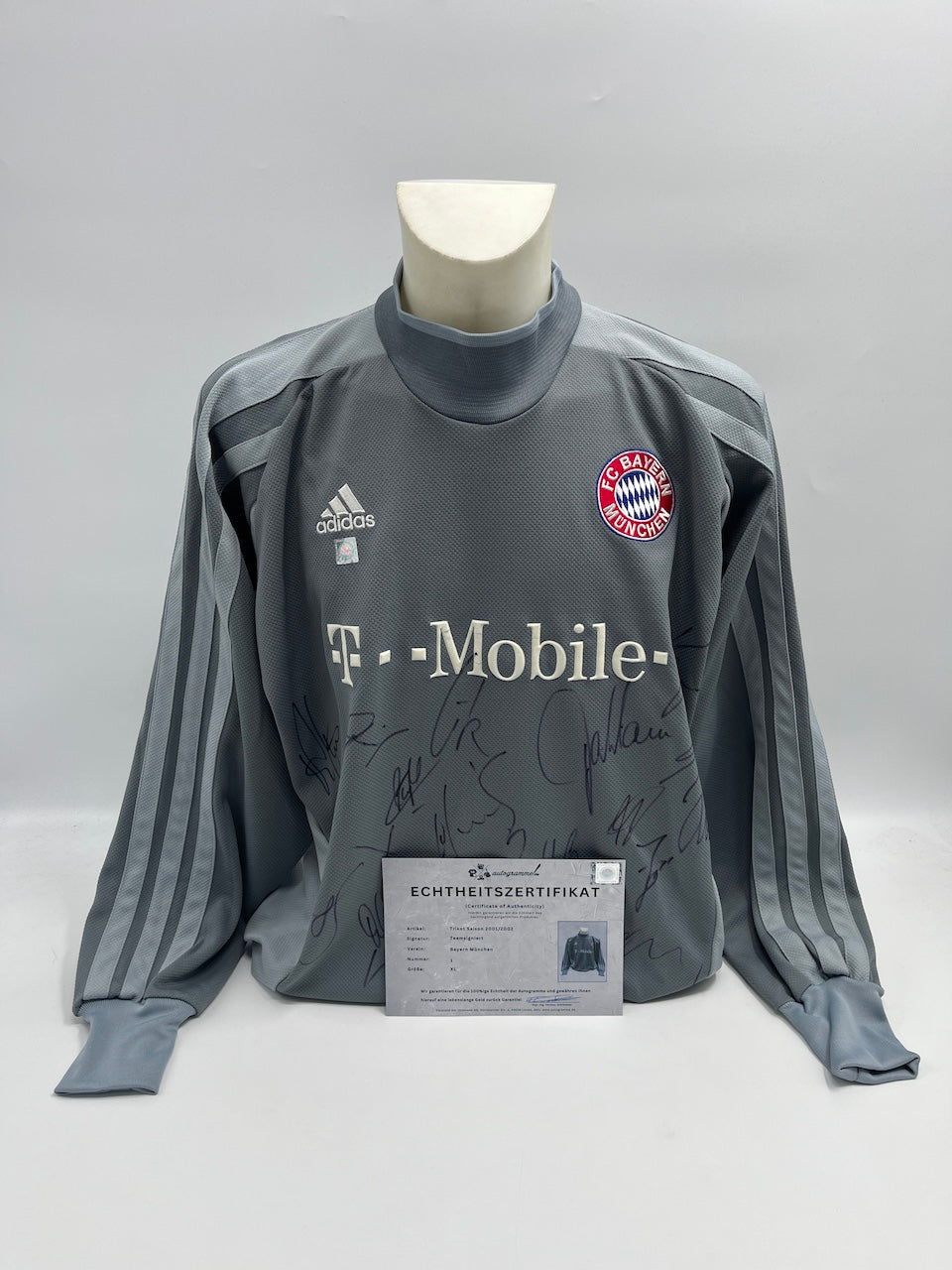 Bayern München Torwarttrikot 2001/2002 Teamsigniert Bundesliga COA Adidas XL