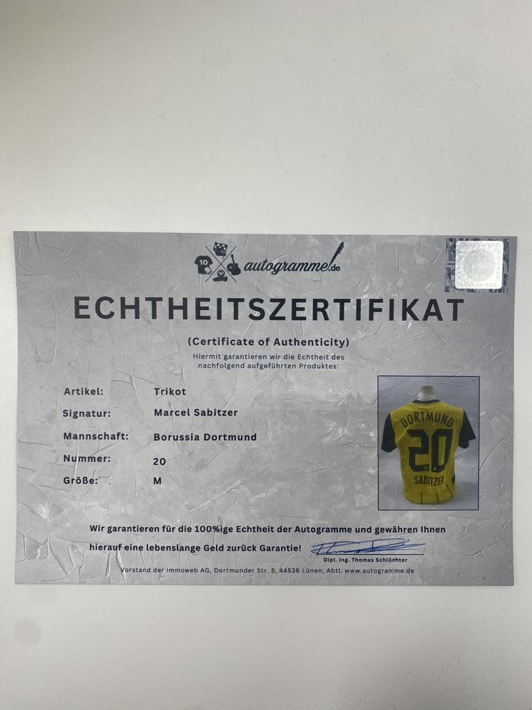 Borussia Dortmund Authentic Jersey Marcel Sabitzer signed BVB new Puma M
