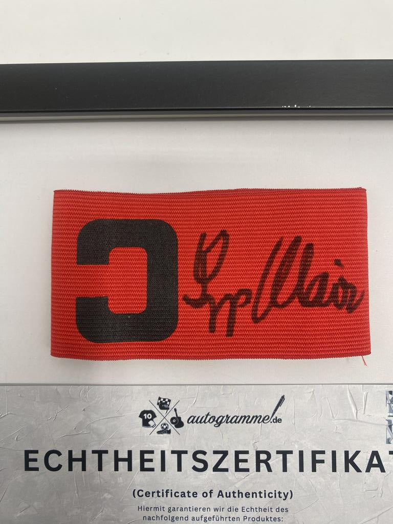 Kapitänsbinde Sepp Maier signiert im Rahmen DFB Fußball COA Autogramm