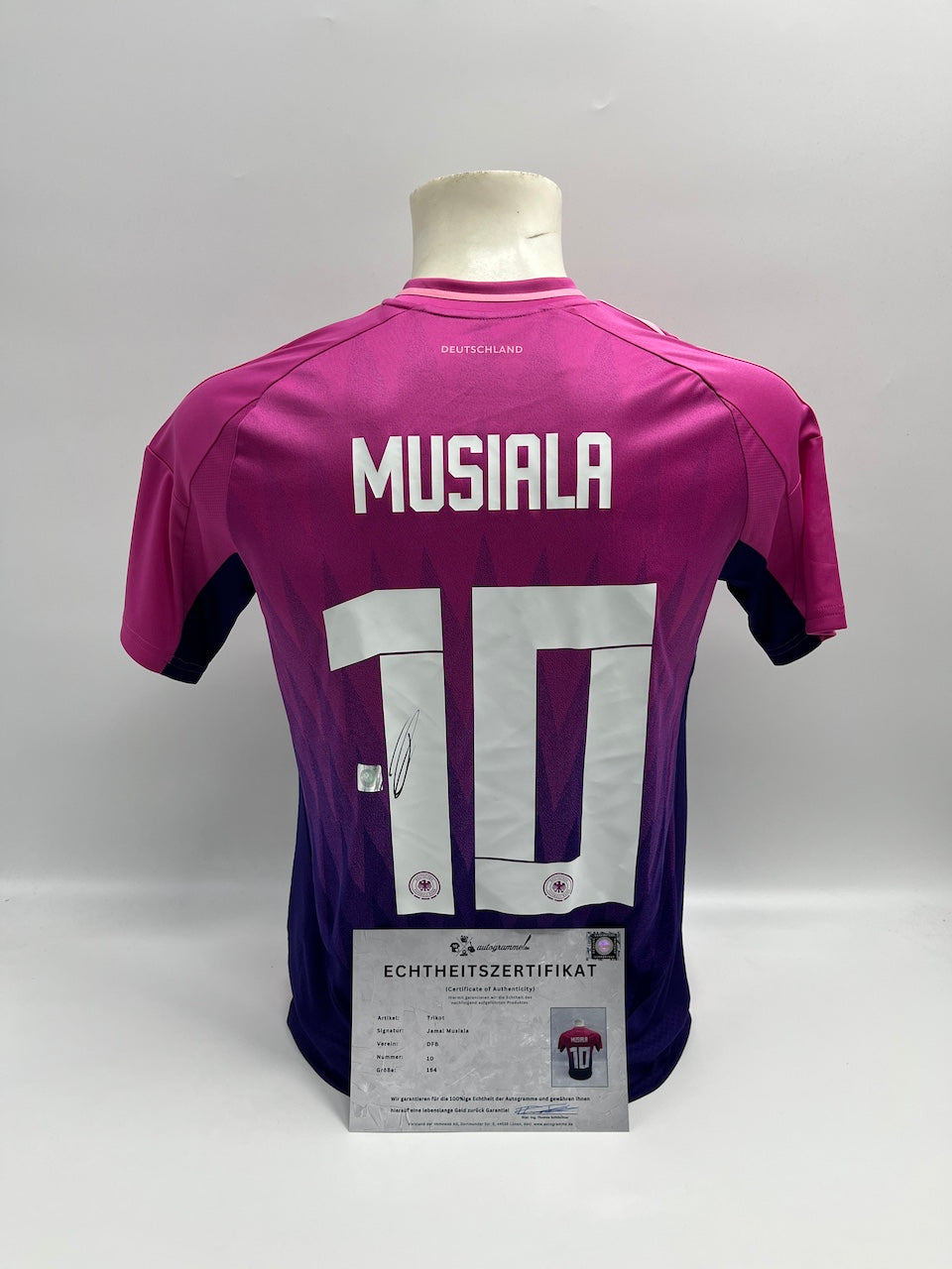 Deutschland Trikot Jamal Musiala signiert COA Adidas DFB 164