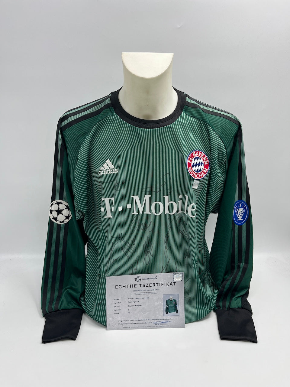 Bayern München Torwarttrikot 2003/2004 Teamsigniert Bundesliga COA Adidas XL