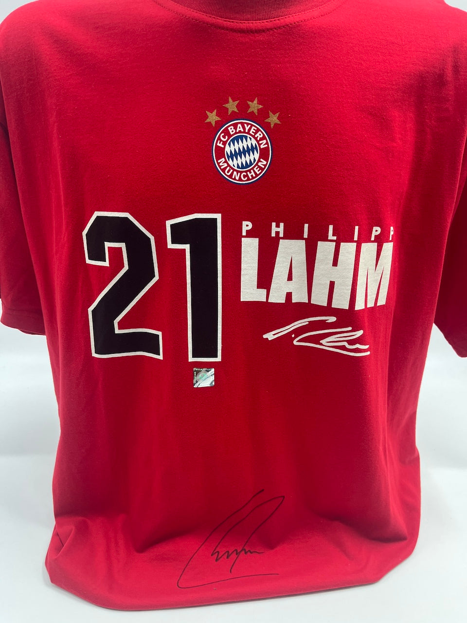 Bayern München T-Shirt Philipp Lahm signiert FCB Autogramm COA neu XL