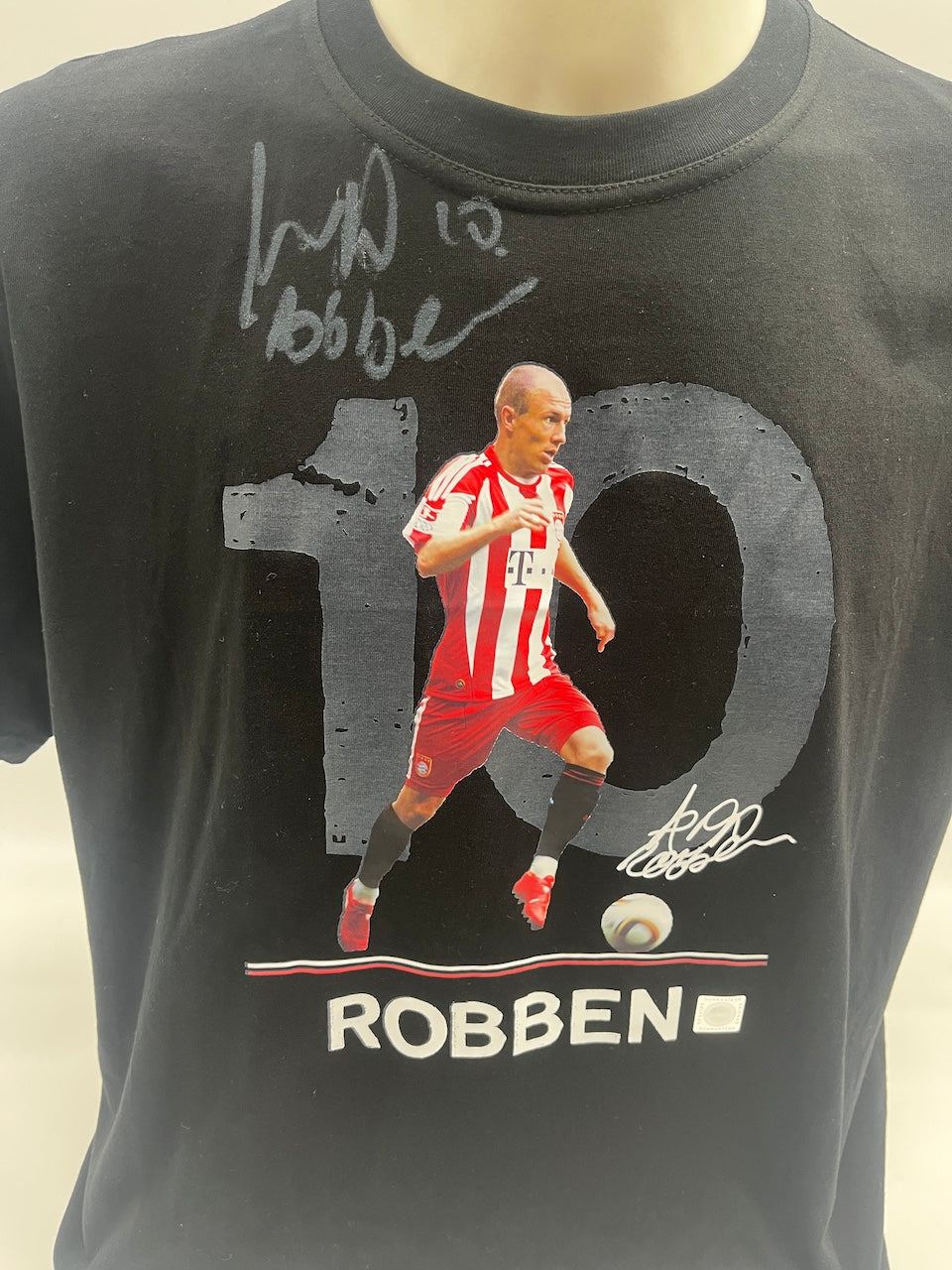 Bayern München T-Shirt Arjen Robben signiert Autogramme Bundesliga COA L