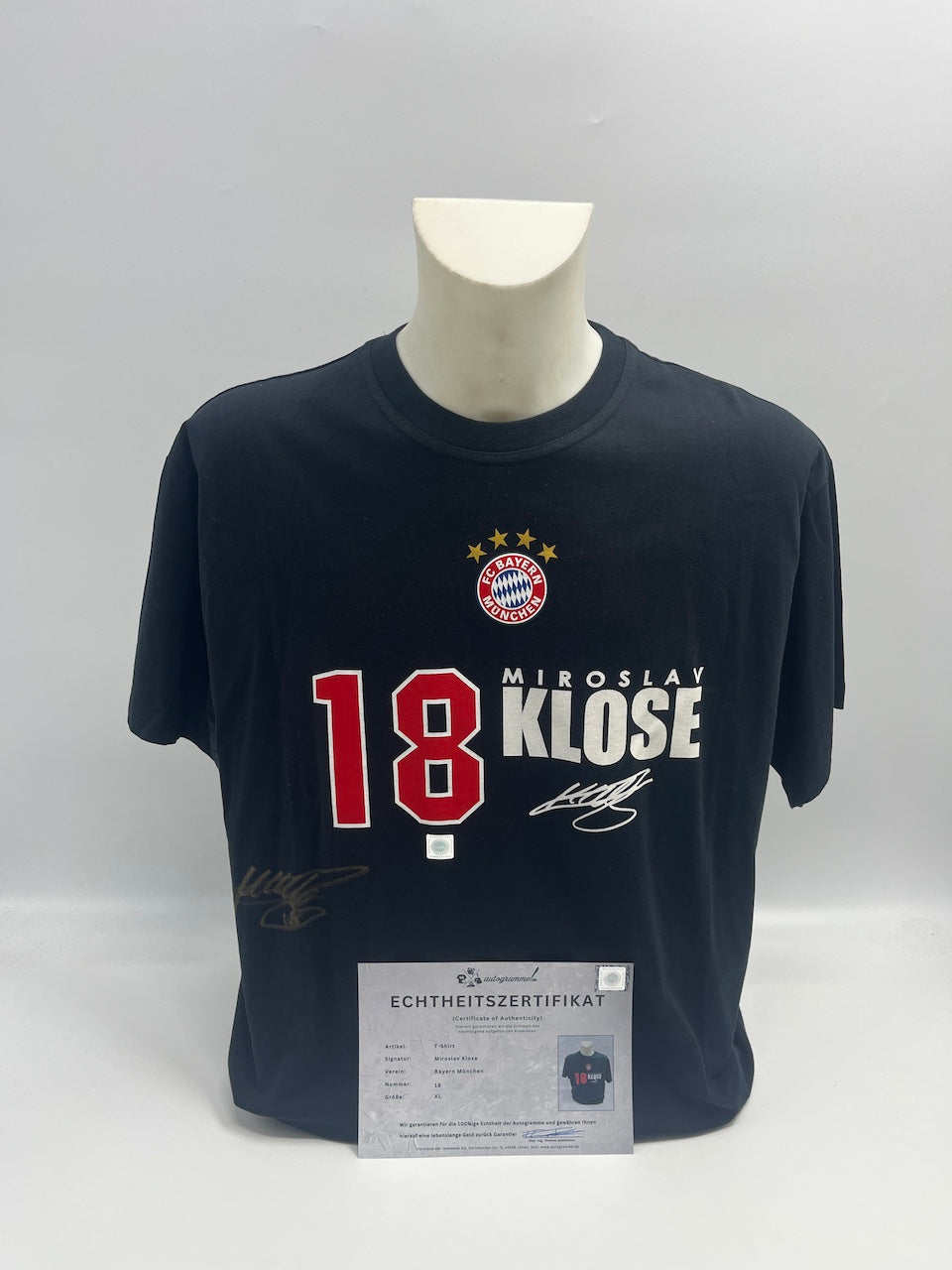 Bayern München T-Shirt Miroslav Klose signiert Autogramme Adidas COA XL