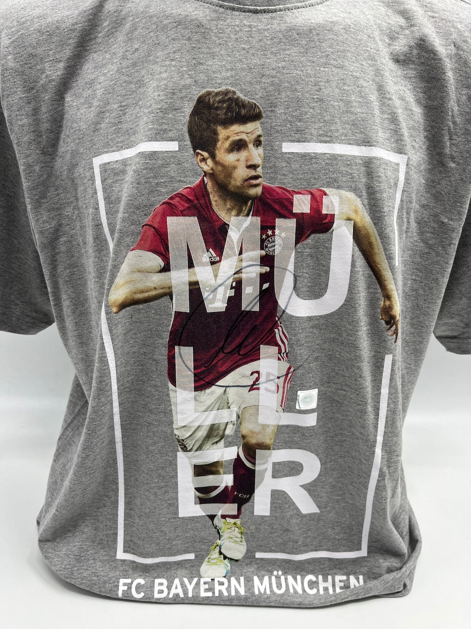 Bayern München T-Shirt Thomas Müller signiert Autogramme Bundesliga COA neu XL