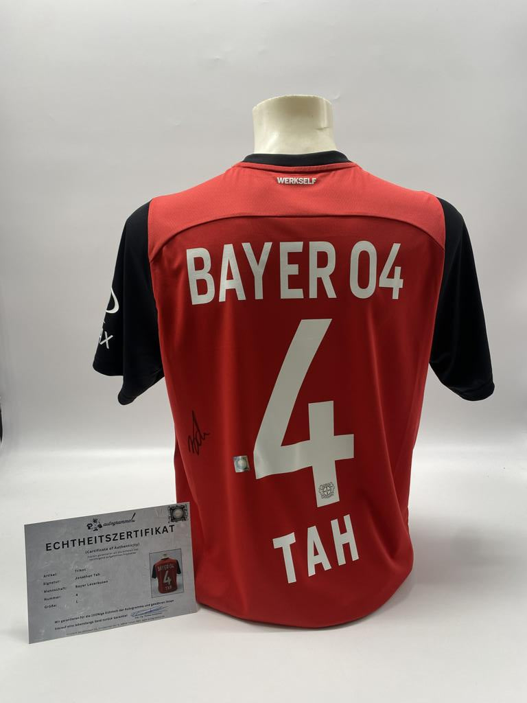 Bayer Leverkusen jersey Jonathan Tah signed autograph Castore COA L