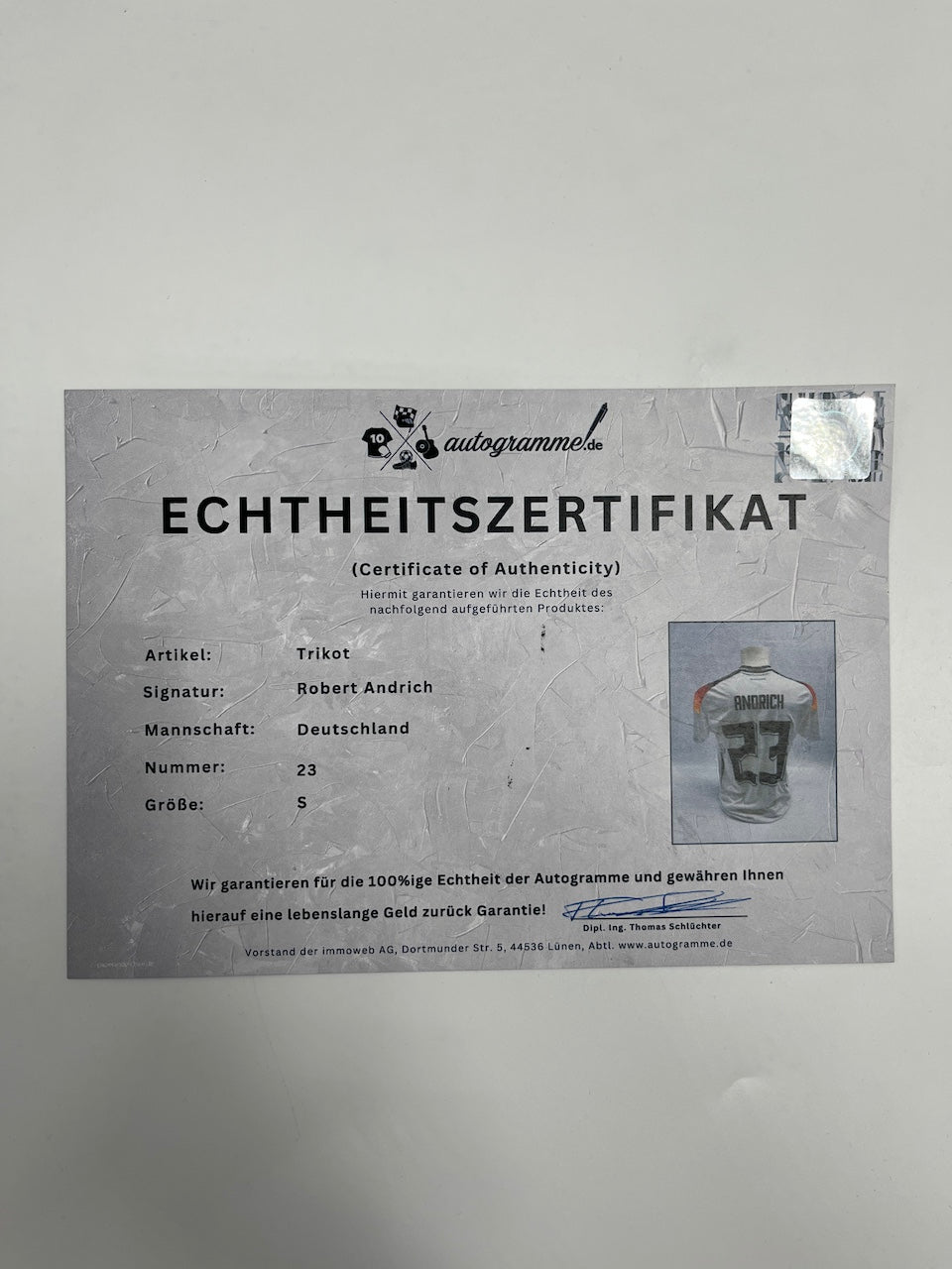 DFB Trikot Robert Andrich signiert Autogramme Deutschland Adidas S