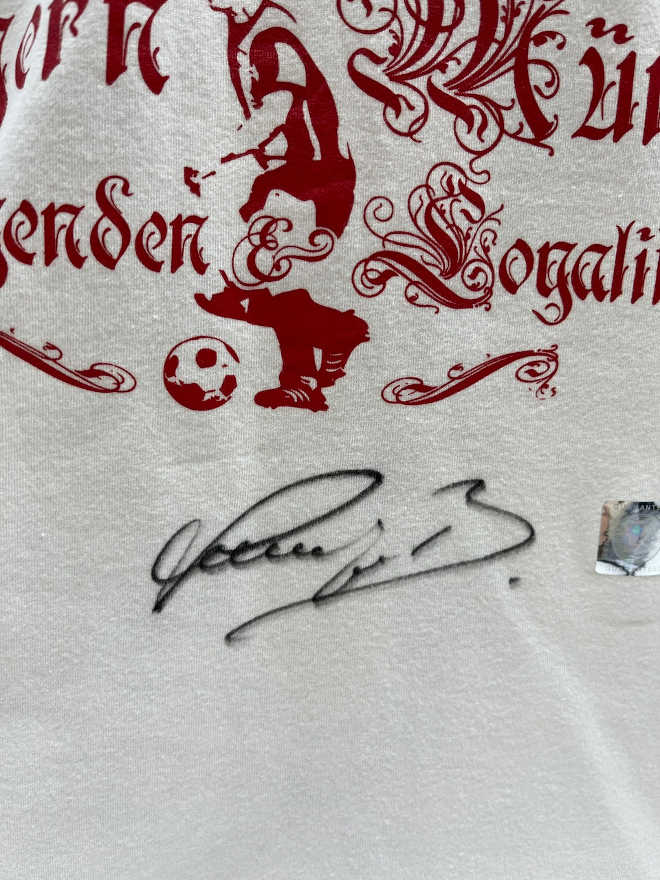 Bayern München T-Shirt Bastian Schweinsteiger signiert Autogramme Bundesliga XL