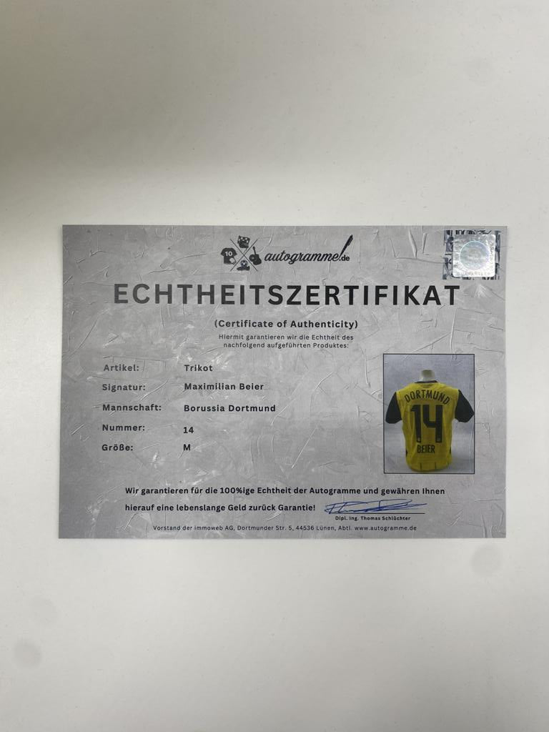 Borussia Dortmund Authentic Trikot Maximilian Beier signiert BVB neu Puma M