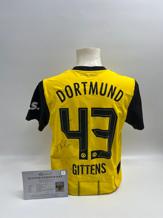 Matchworn Dortmund jersey worn by Jamie Gitten 25.01.2025 BVB-Bremen
