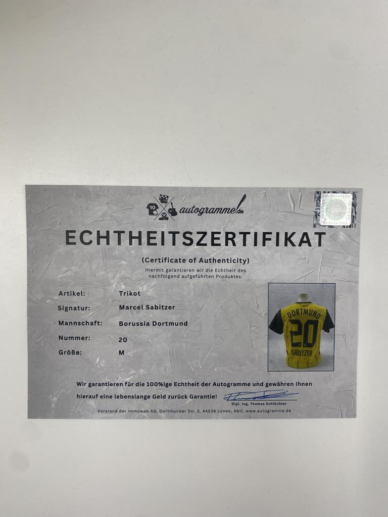 Auténtico artículo de Puma firmado por Marcel Sabitzer del Borussia Dortmund (BVB).
