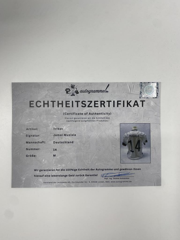 DFB Trikot Jamal Musiala signiert Adidas COA Deutschland Autogramm M