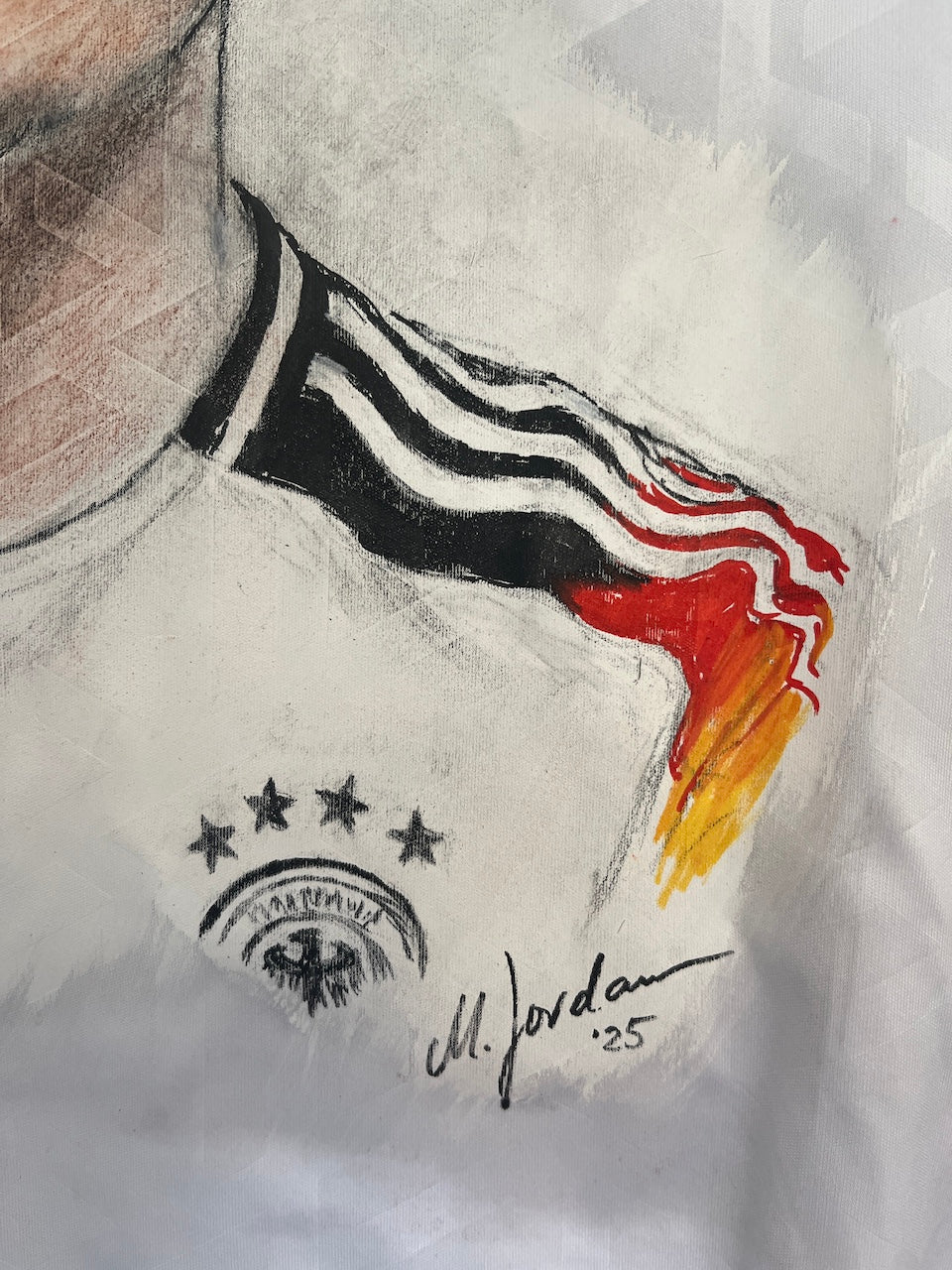 DFB Trikot Portrait Florian Wirtz handgemalt und signiert Adidas L
