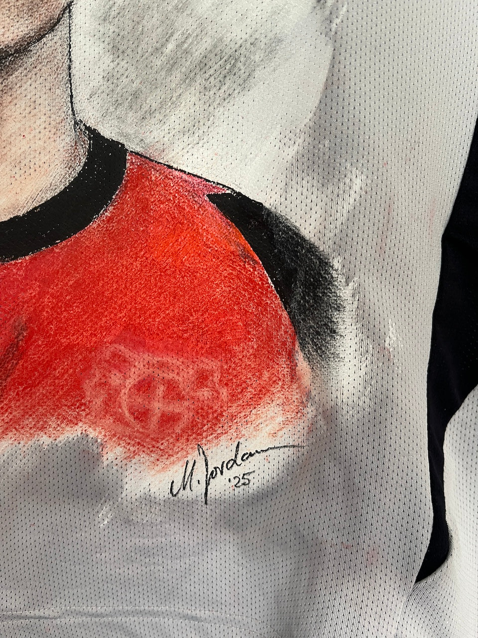 Leverkusen Shirt Portrait Florian Wirtz hand-painted and signed Castore L