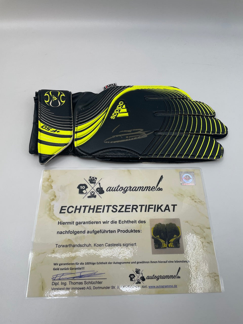 Torwarthandschuh Koen Casteels signiert Autogramm Wolfsburg Neu COA