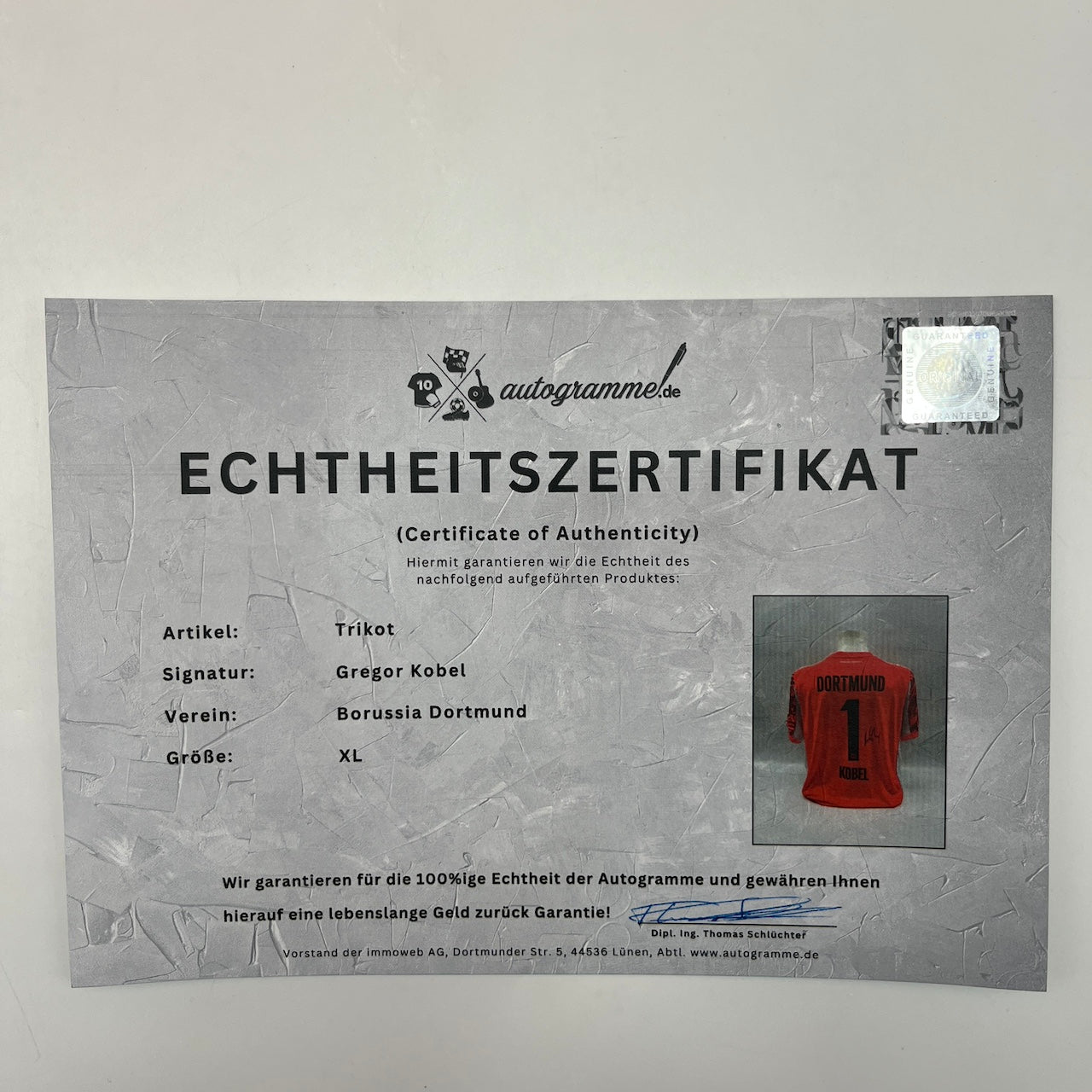 Borussia Dortmund Trikot Gregor Kobel signiert BVB Puma XL