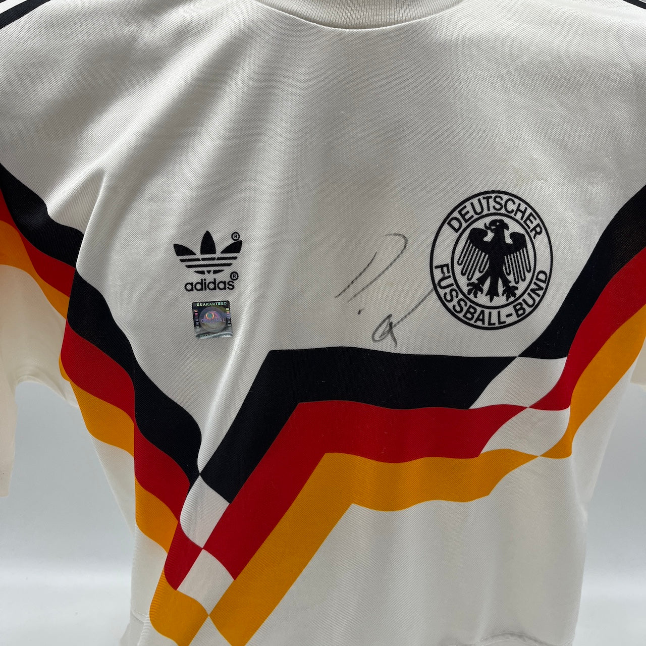 DFB Trikot Rudi Völler signiert Autogramme Adidas COA L