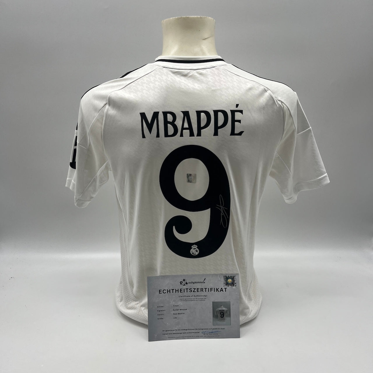 Real Madrid Trikot Kylian Mbappe signiert Autogramm Adidas COA 176
