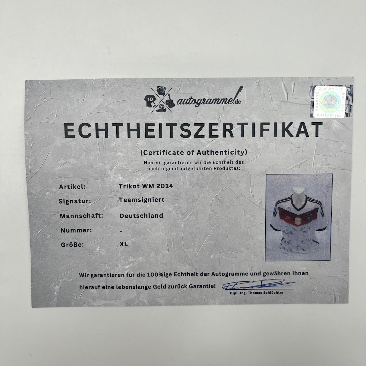Deutschland Trikot WM 2014 Teamsigniert Autogramm DFB Weltmeister Adidas XL