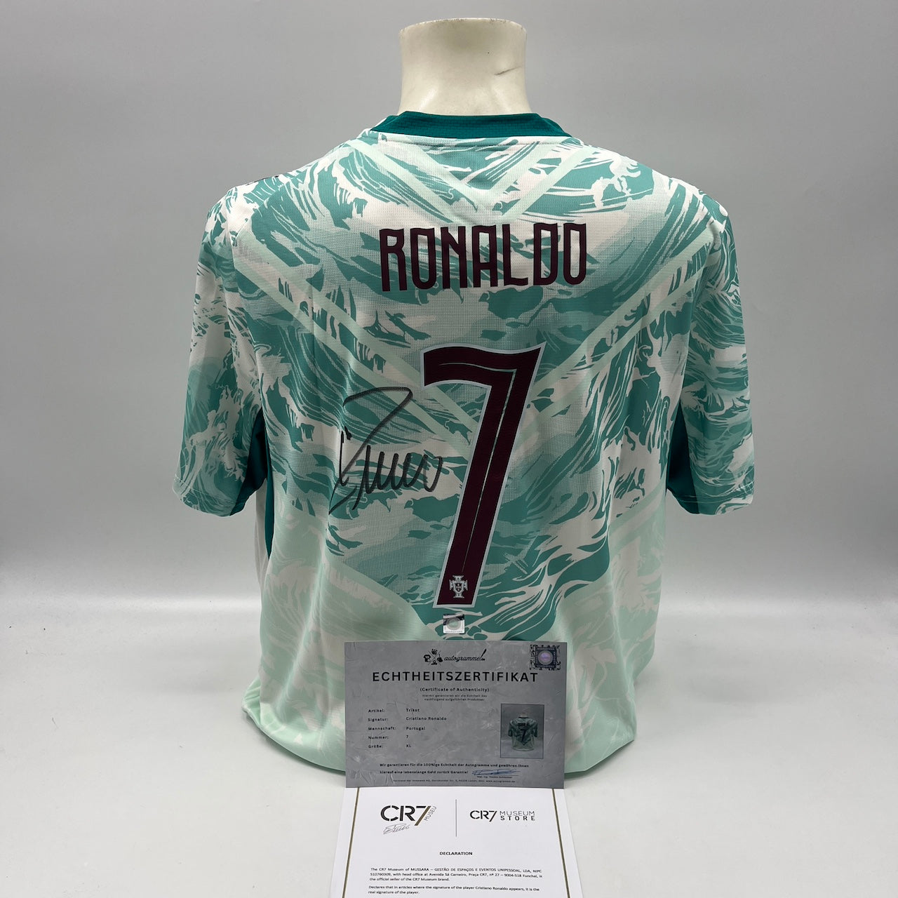 Portugal Trikot WM 2026 Cristiano Ronaldo signiert Autogramm COA weiß XL