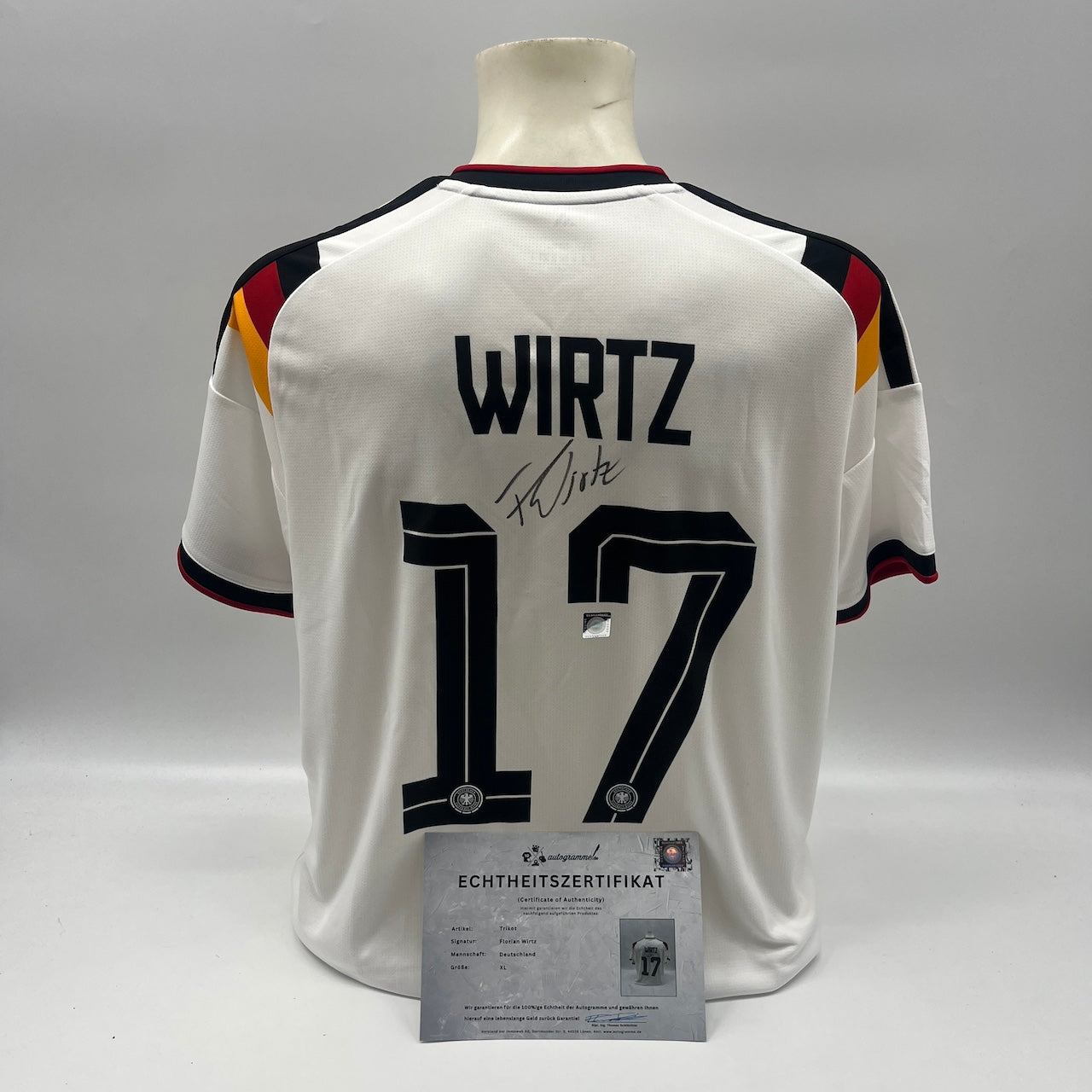 DFB Trikot WM 2026 Florian Wirtz signiert Autogramme Adidas COA XL