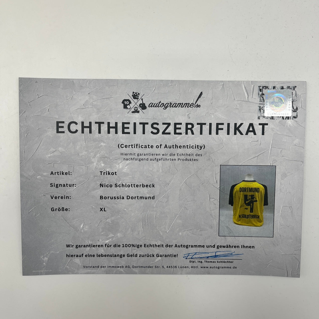 Borussia Dortmund Trikot Nico Schlotterbeck signiert BVB Puma COA XL