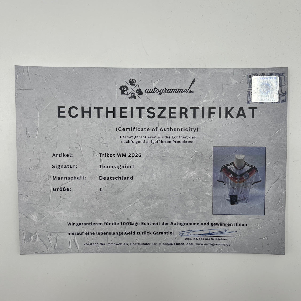 Deutschland Trikot WM 2026 Teamsigniert DFB Adidas neu L