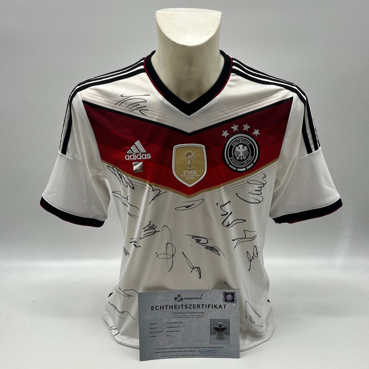 Deutschland Trikot WM 2014 Teamsigniert Autogramm DFB Weltmeister Adidas M