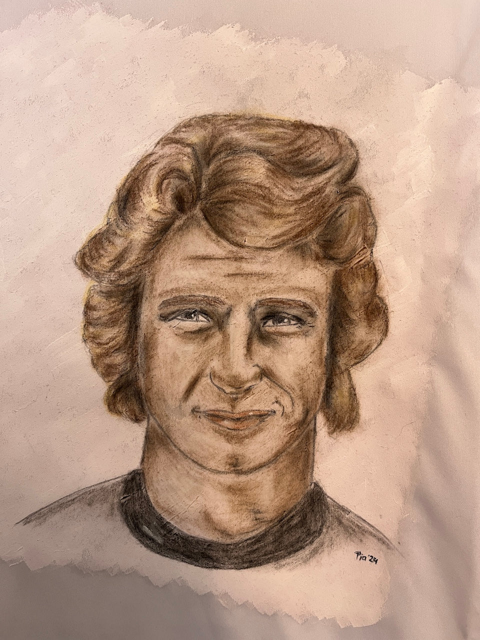 DFB Repro Shirt Portrait Rainer Bonhof handgemalt und signiert M