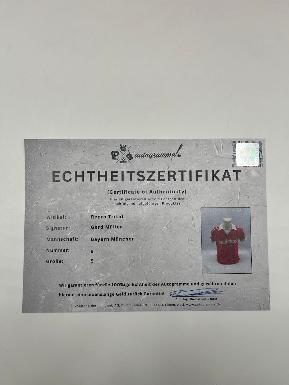Bayern Repro Trikot Gerd Müller signiert München Adidas S