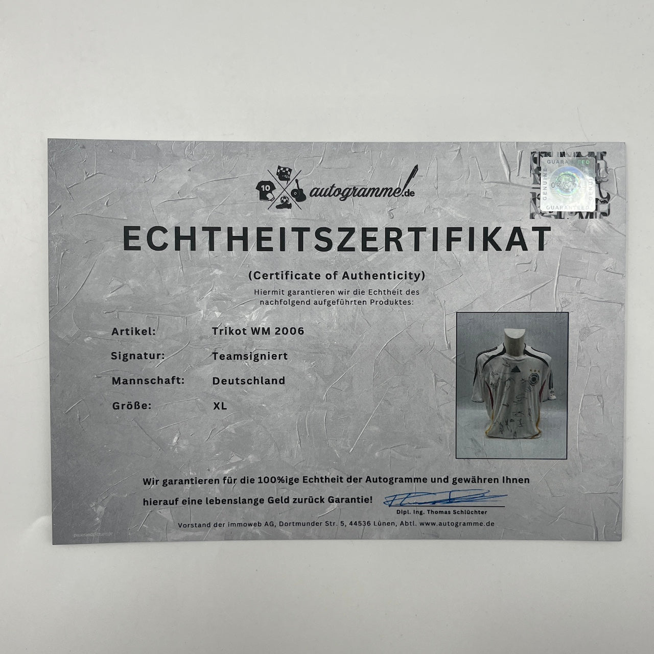 Deutschland Trikot WM 2006 Teamsigniert DFB Adidas XL