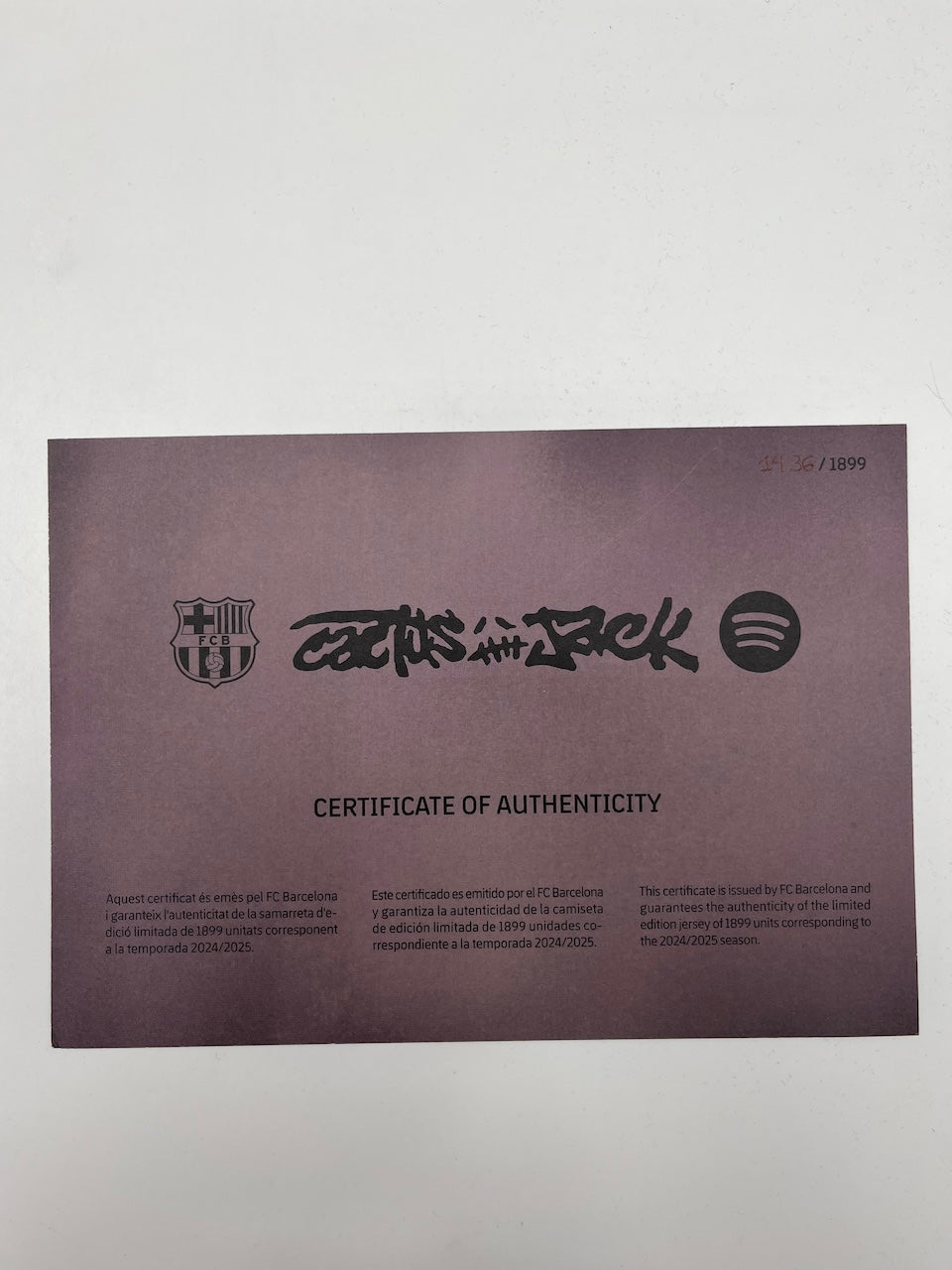 Limitiertes Barcelona x Cactus Jack Trikot 1436/1899 Travis Scott M