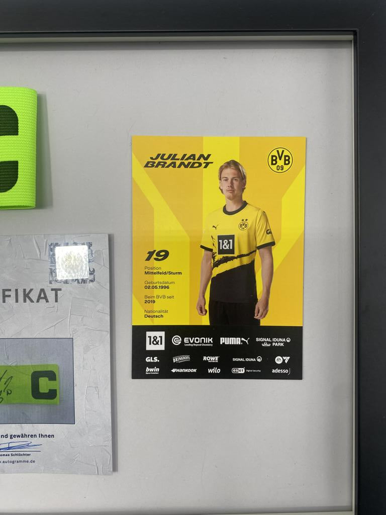 Captain's armband signed by Julian Brandt as part of the Borussia Dortmund COA football campaign