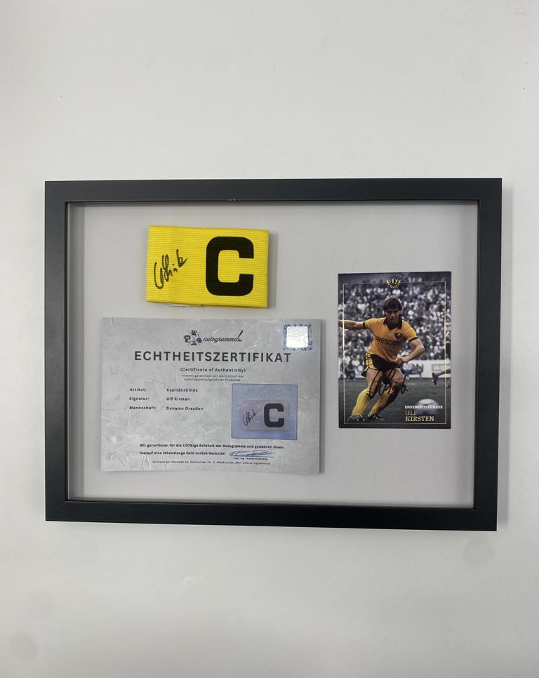 Captain's armband signed by Ulf Kirsten as part of the Dynamo Dresden COA Football campaign