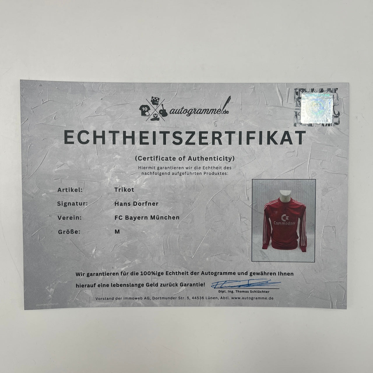 Bayern München Trikot Hans Dorfner signiert Autogramme Adidas M