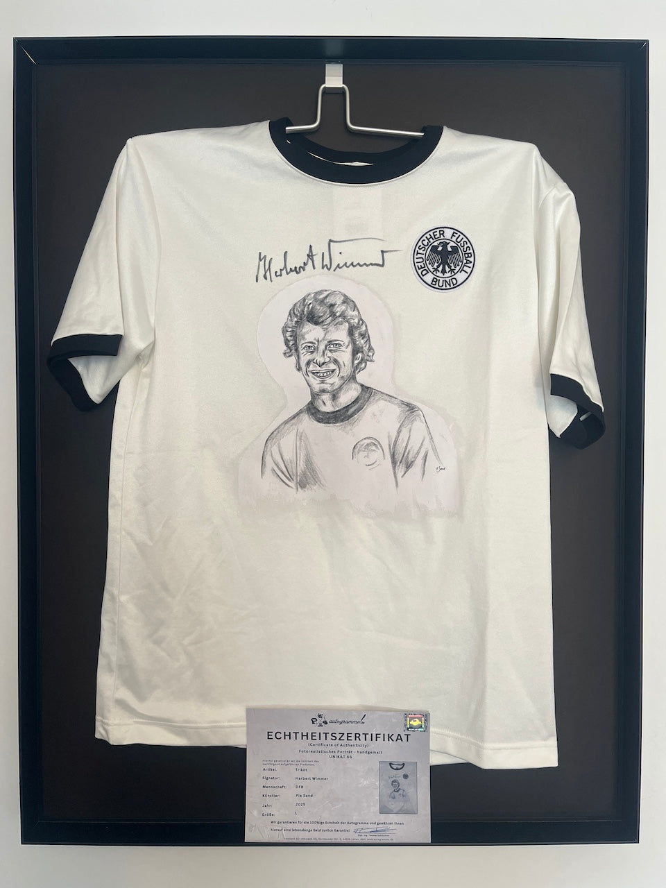 DFB Repro Shirt Portrait Herbert Wimmer handgemalt und signiert L