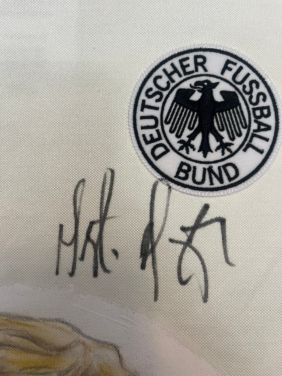 DFB Repro Shirt Portrait Berti Vogts handgemalt und signiert S