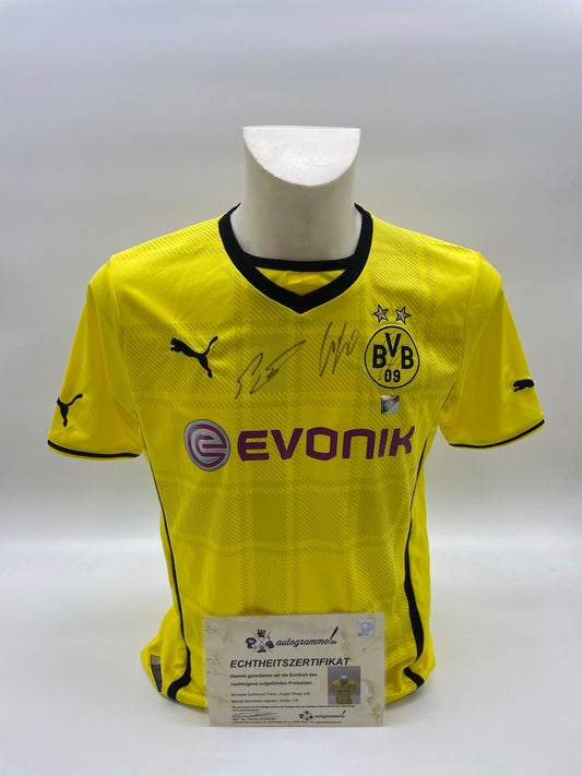 Borussia Dortmund Trikot Klopp und Schmelzer signiert BVB Autogramm COA Neu 176