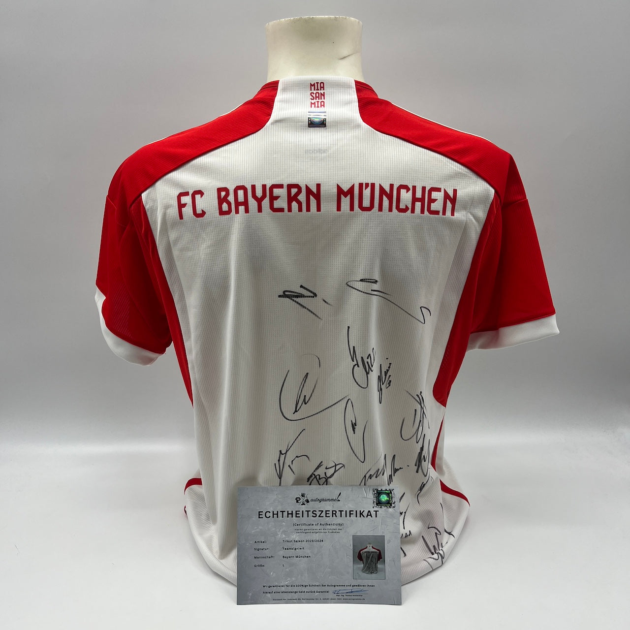 Bayern München Trikot 2023/2024 Teamsigniert Bundesliga COA Adidas L