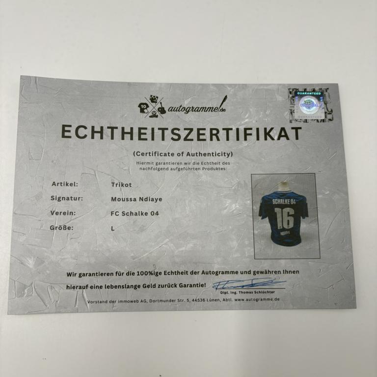 Schalke 04 Trikot Moussa Ndiaye signiert S04 Bundesliga Fußball Adidas Neu L
