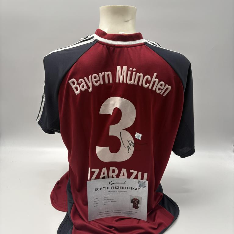 Bayern München Trikot Bixente Lizarazu signiert Autogramme Bundesliga Adidas XL