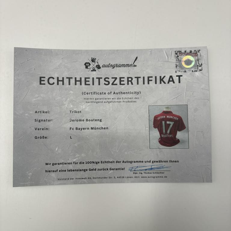 Bayern München Trikot Jerome Boateng signiert Autogramme Adidas L