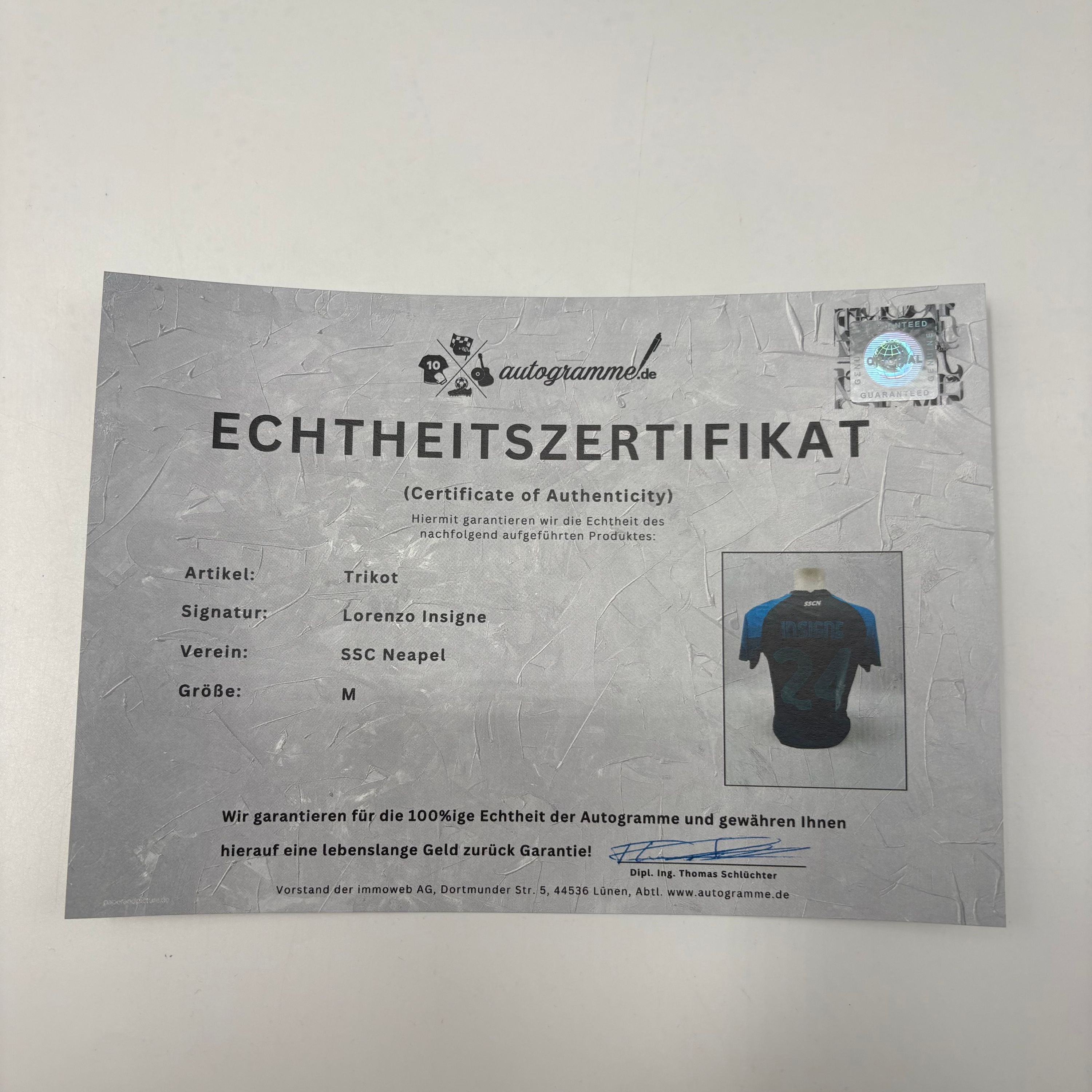 SSC Neapel Trikot Lorenzo Insigne signiert Italien Autogramm Fußball M