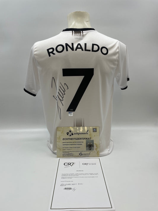 CR7 Fanshirt Cristiano Ronaldo signiert Autogramm Fußball handsigned COA Neu XL