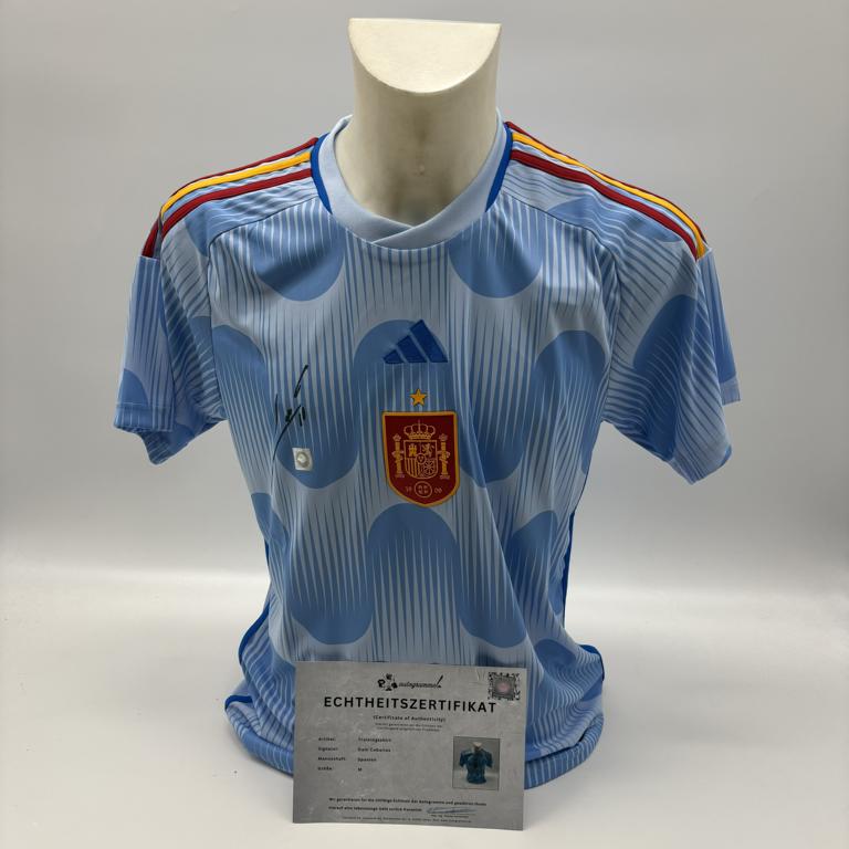 Spanien Trainingsshirt Dani Ceballos signiert Adidas COA Autogramm M